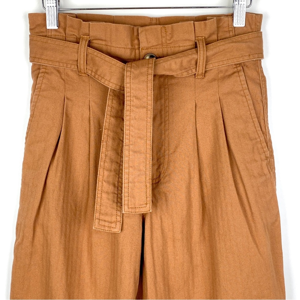 Madewell Herringbone Paperbag Pants in Warm Hickory - Picture 3 of 12